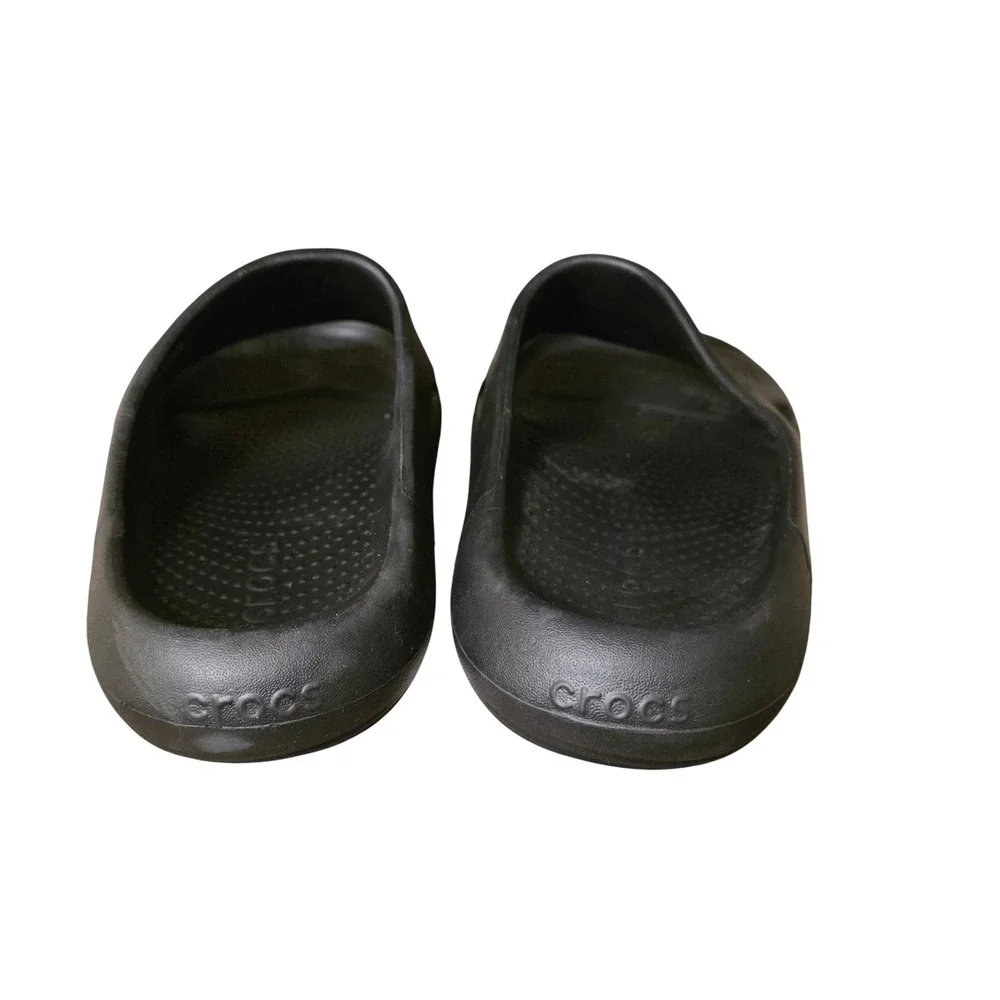 Crocs Mellow Recovery Slides Black Mens 9 Womens 11 Slip On Comfort Sandals